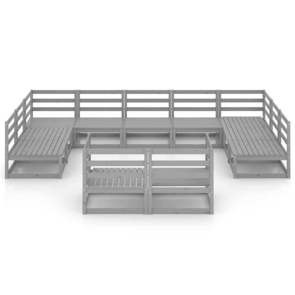 vidaXL Σαλόνι Κήπου 11 Τεμαχίων από Μασίφ Ξύλο Πεύκου