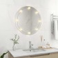 vidaXL Καθρέφτης Τοίχου Στρόγγυλος με Φωτισμό LED Γυάλινος