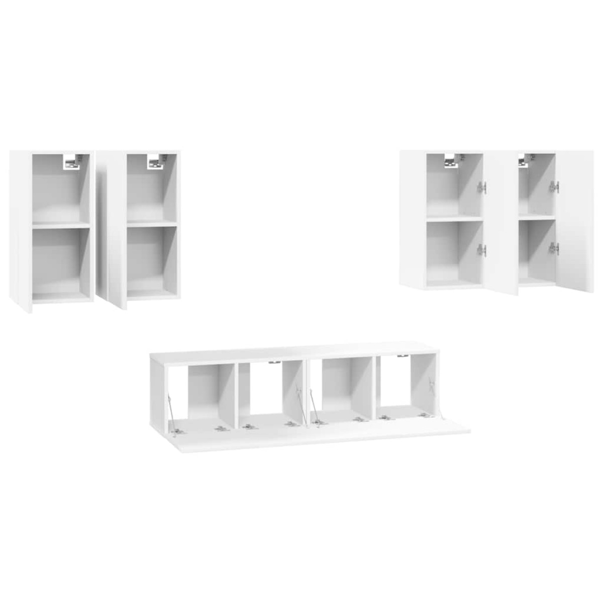 vidaXL Έπιπλα Τηλεόρασης Σετ 6 Τεμαχίων Λευκό από Μοριοσανίδα