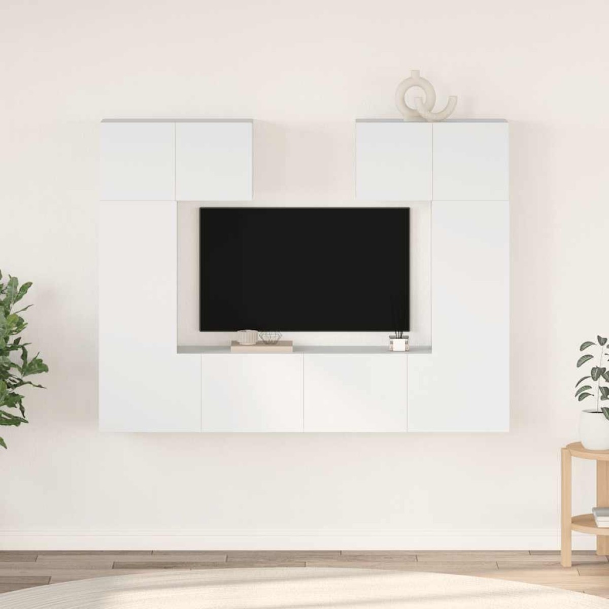 vidaXL Έπιπλα Τηλεόρασης Σετ 6 Τεμαχίων Λευκό από Μοριοσανίδα