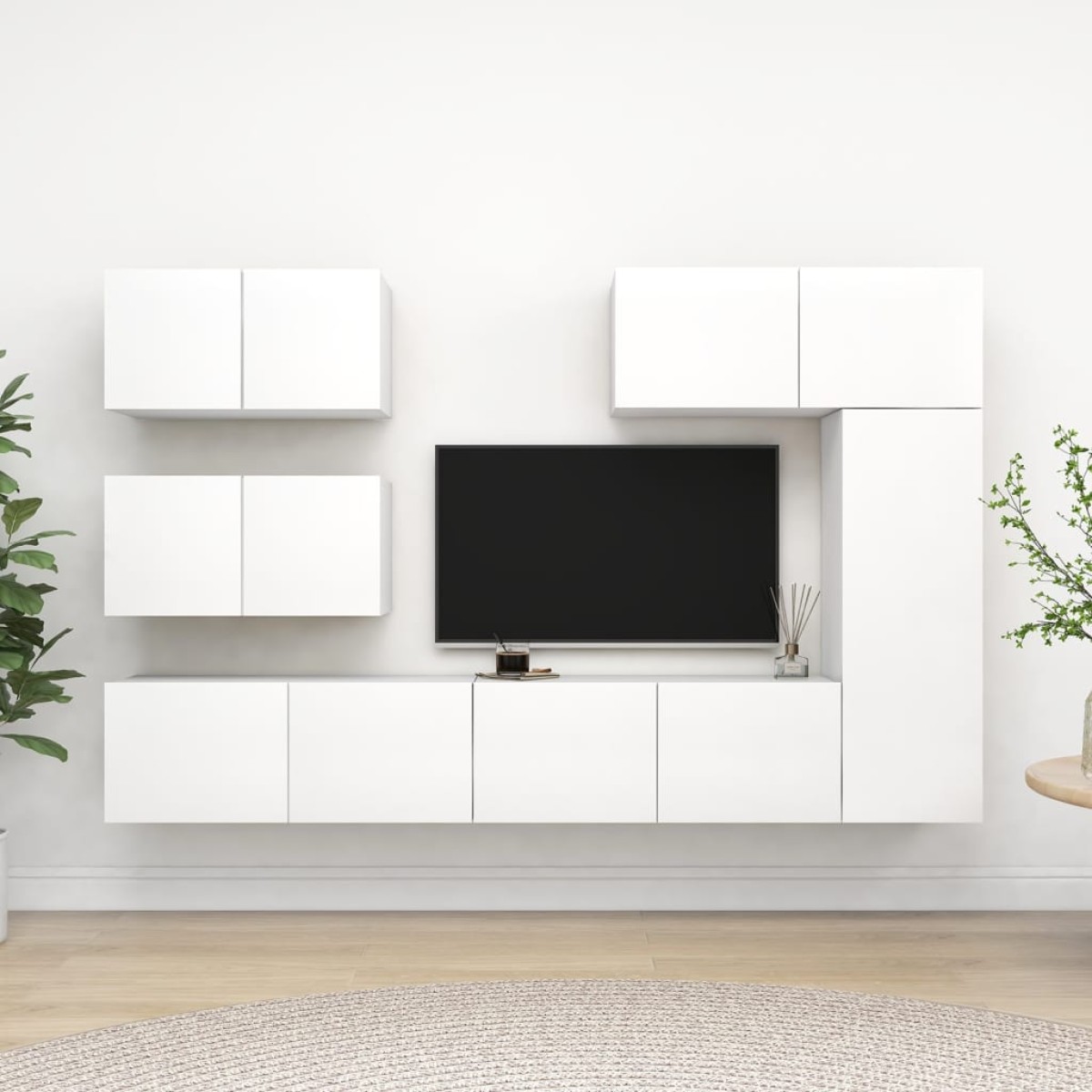 vidaXL Έπιπλα Τηλεόρασης Σετ 6 Τεμαχίων Λευκό από Μοριοσανίδα