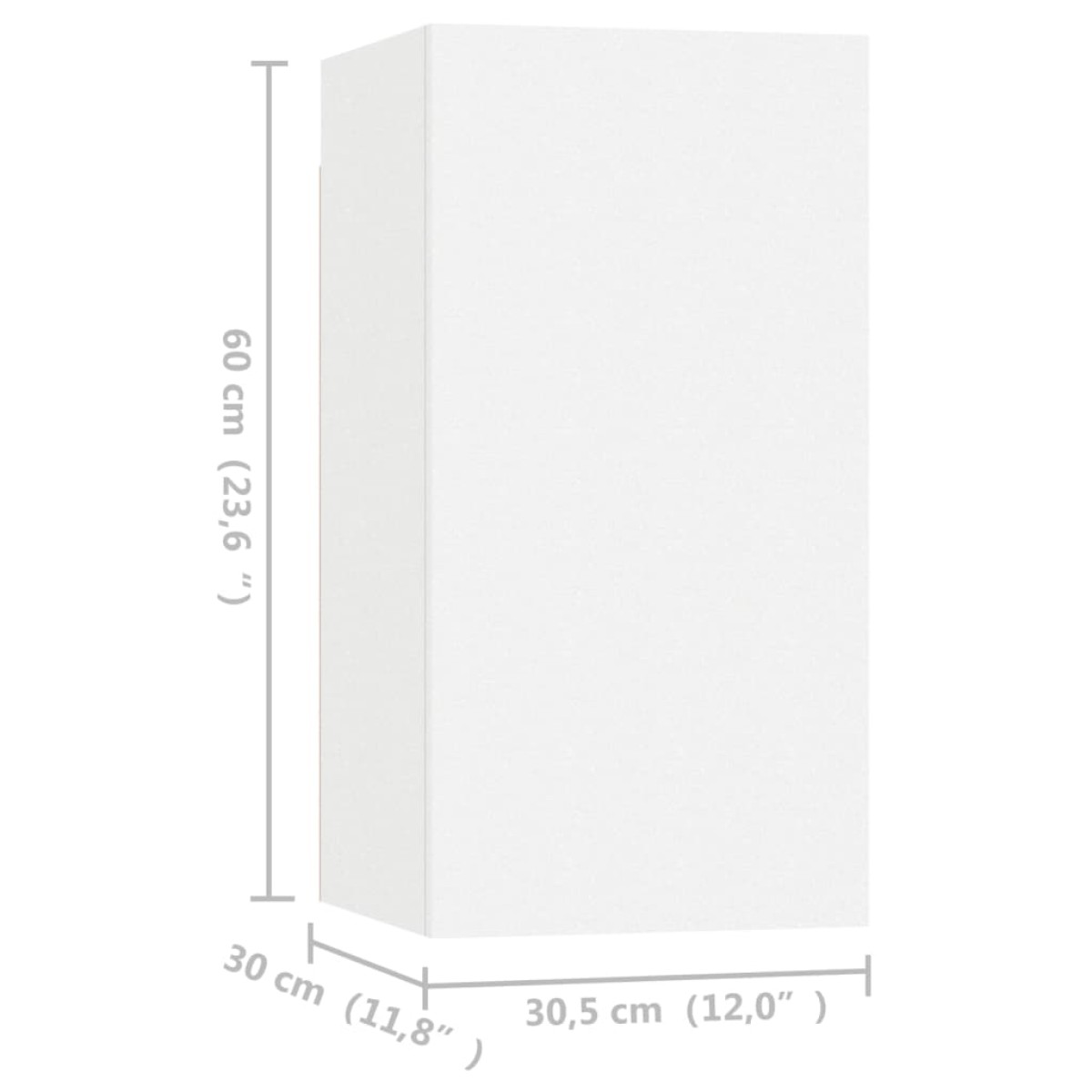 vidaXL Έπιπλα Τηλεόρασης 4 τεμ. Λευκά 30,5 x 30 x 60 εκ. Μοριοσανίδα