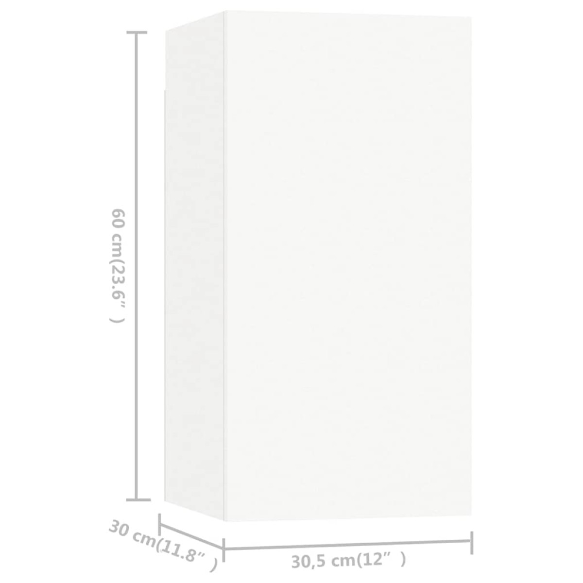 vidaXL Έπιπλα Τηλεόρασης 7 τεμ. Λευκά 30,5 x 30 x 60 εκ. Μοριοσανίδα