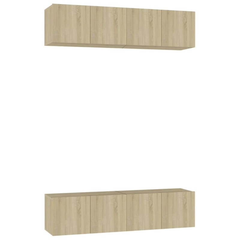 vidaXL Έπιπλα Τηλεόρασης 4 τεμ Sonoma Δρυς 60 x 30 x 30 εκ Επεξ. Ξύλο