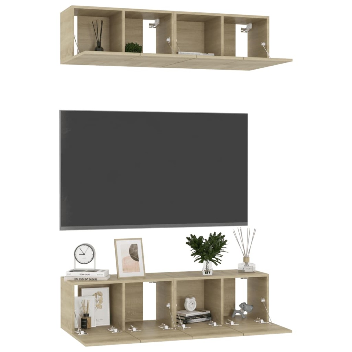 vidaXL Έπιπλα Τηλεόρασης 4 τεμ Sonoma Δρυς 60 x 30 x 30 εκ Μοριοσανίδα
