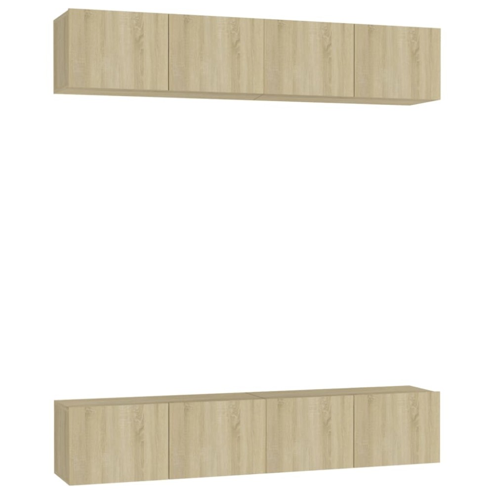 vidaXL Έπιπλα Τηλεόρασης 4 τεμ. Sonoma Δρυς 80x30x30 εκ. Επεξ. Ξύλο