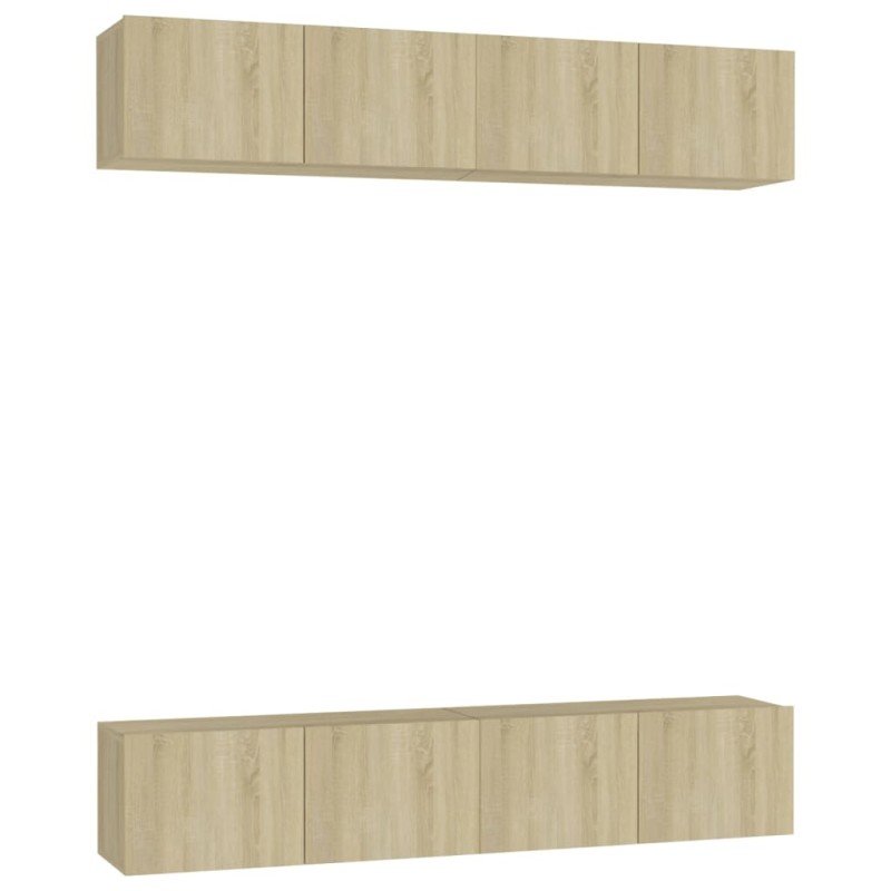 vidaXL Έπιπλα Τηλεόρασης 4 τεμ. Sonoma Δρυς 80x30x30 εκ. Επεξ. Ξύλο
