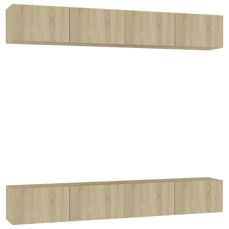 vidaXL Έπιπλα Τηλεόρασης 4 τεμ. Sonoma Δρυς 100x30x30 εκ. Επεξ. Ξύλο