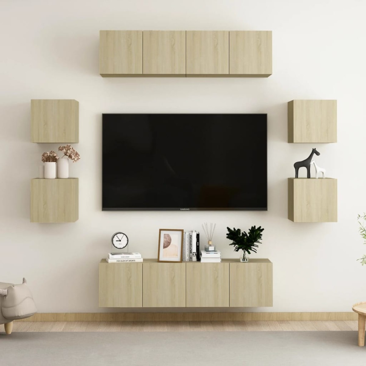 vidaXL Έπιπλα Τηλεόρασης Σετ 8 Τεμαχίων Sonoma Δρυς από Μοριοσανίδα