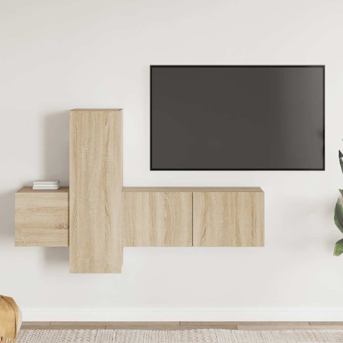 vidaXL Έπιπλα Τηλεόρασης Σετ 3 Τεμαχίων Sonoma Δρυς από Μοριοσανίδα