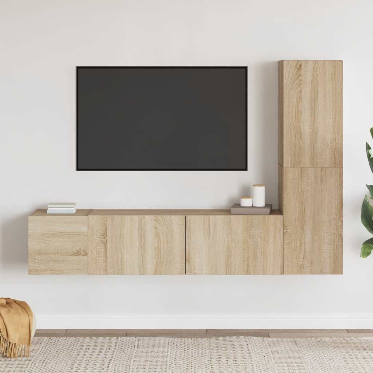vidaXL Έπιπλα Τηλεόρασης Σετ 3 Τεμαχίων Sonoma Δρυς από Μοριοσανίδα