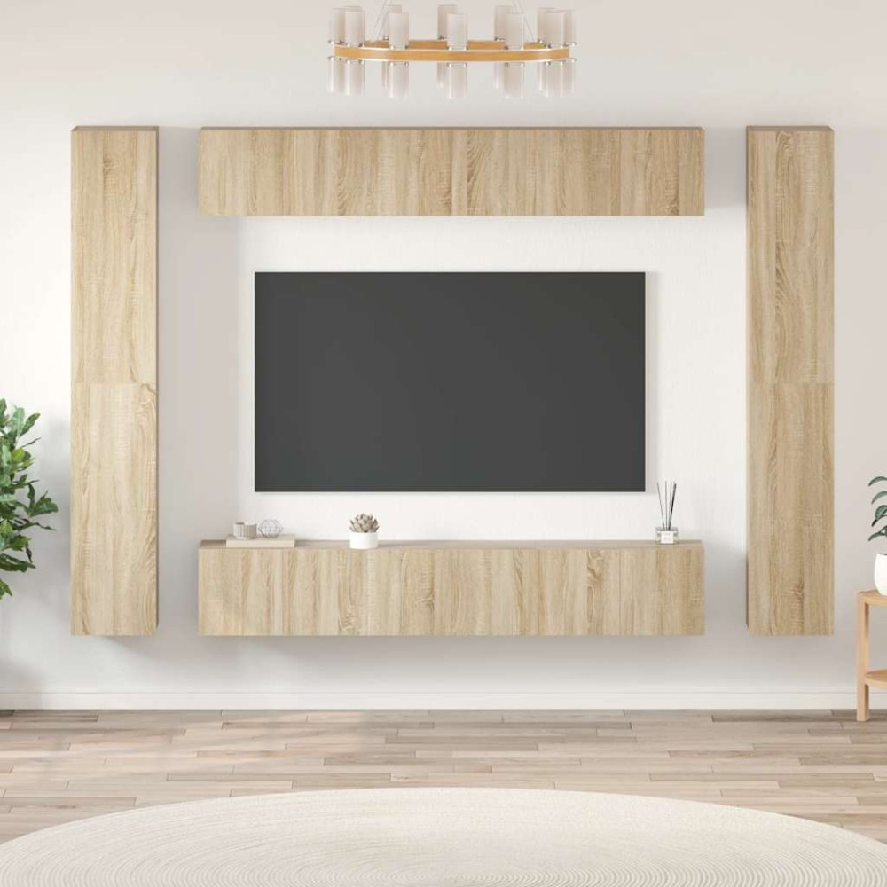 vidaXL Έπιπλα Τηλεόρασης Σετ 10 Τεμαχίων Sonoma Δρυς από Επεξ. Ξύλο