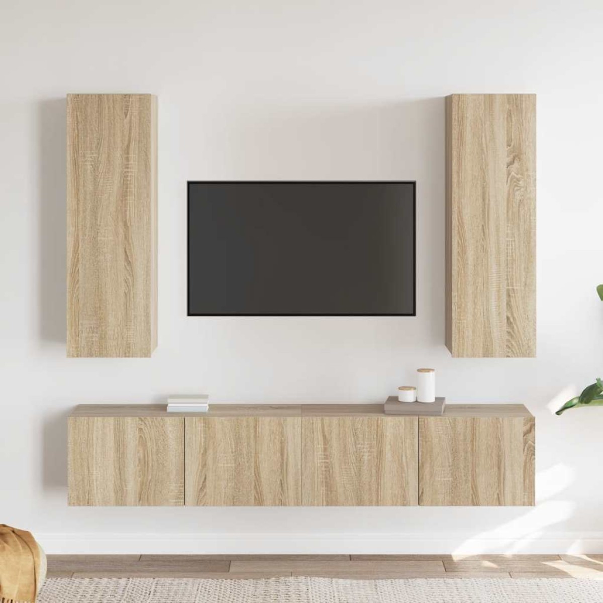 vidaXL Έπιπλο Τηλεόρασης 4 Τεμαχίων Sonoma Δρυς από Μοριοσανίδα