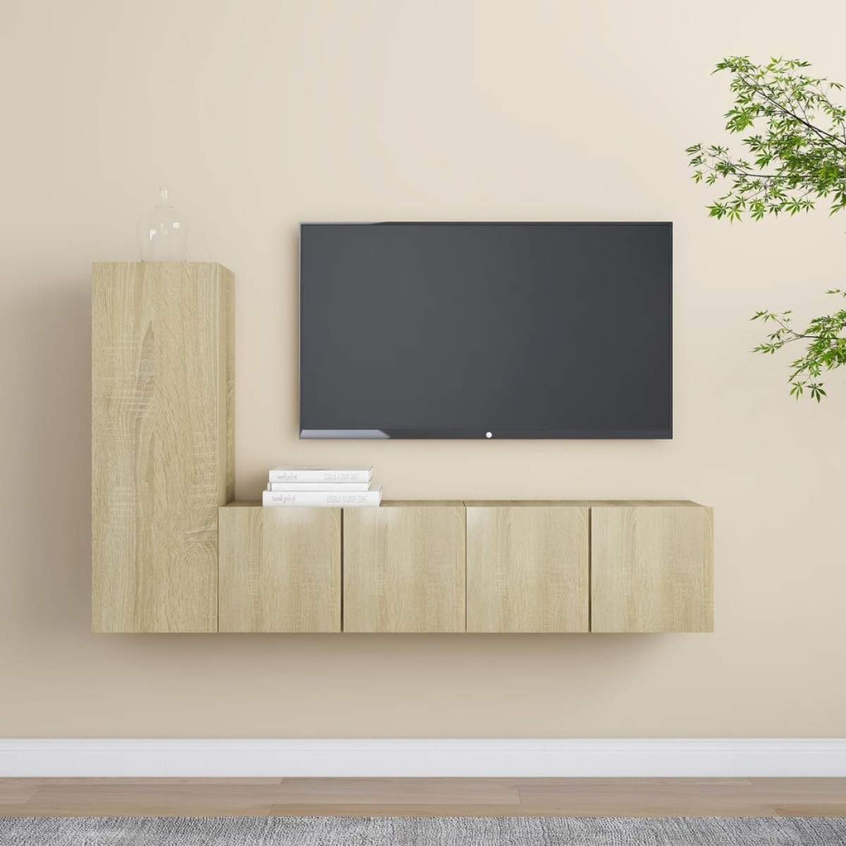 vidaXL Έπιπλα Τηλεόρασης Σετ 3 Τεμαχίων Sonoma Δρυς από Μοριοσανίδα