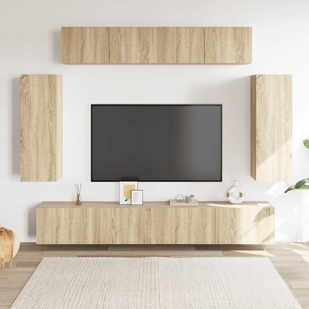 vidaXL Έπιπλα Τηλεόρασης Σετ 6 Τεμαχίων Sonoma Δρυς από Επεξ. Ξύλο