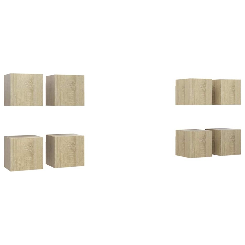 vidaXL Έπιπλα Τηλεόρασης Κρεμαστά 8 τεμ. Sonoma Δρυς 30,5x30x30 εκ.