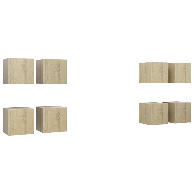 vidaXL Έπιπλα Τηλεόρασης Κρεμαστά 8 τεμ. Sonoma Δρυς 30,5x30x30 εκ.