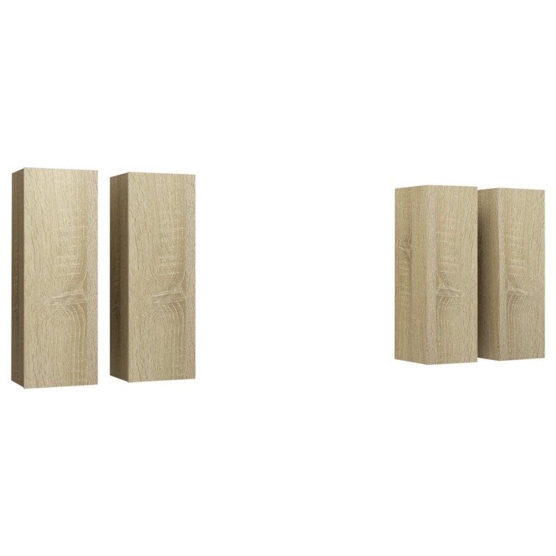 vidaXL Έπιπλα Τηλεόρασης 4 τεμ. Sonoma Δρυς 30,5x30x90 εκ. Επεξ. Ξύλο