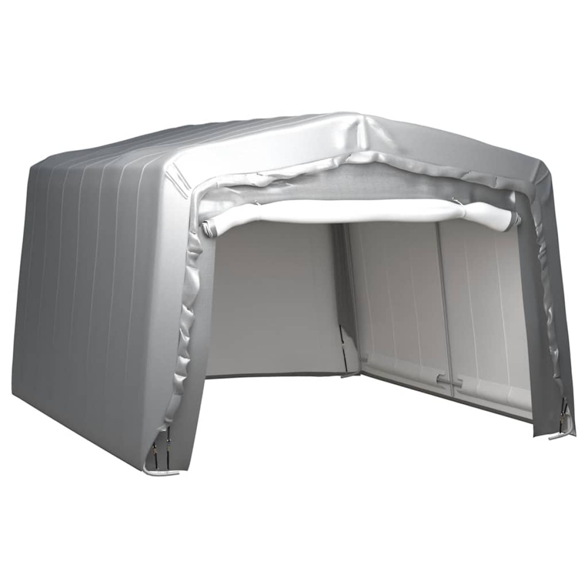 vidaXL Τέντα Αποθήκευσης Γκρι 370 x 370 εκ. Ατσάλινη