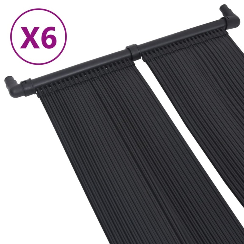 vidaXL Θερμαντικά Πάνελ Πισίνας Ηλιακά 6 τεμ. 80 x 310 εκ.