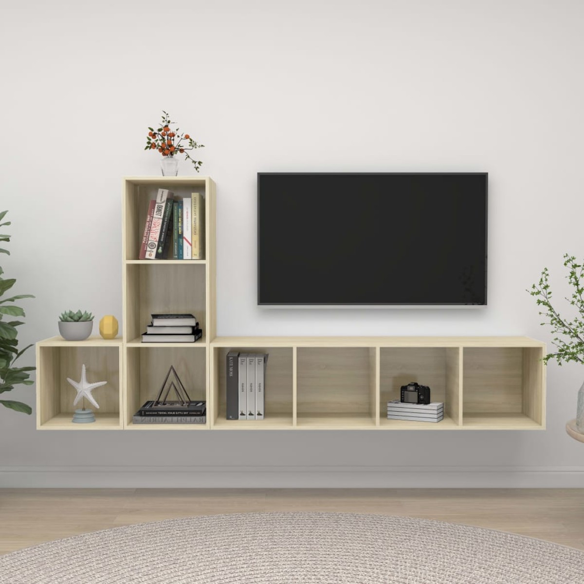 vidaXL Έπιπλο Τηλεόρασης 3 Τεμαχίων Sonoma Δρυς από Μοριοσανίδα