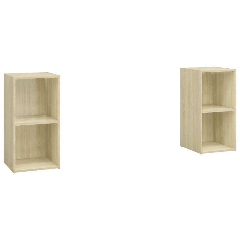 vidaXL Έπιπλα Τηλεόρασης 2 τεμ Sonoma Δρυς 72x35x36,5εκ Επεξ. Ξύλο