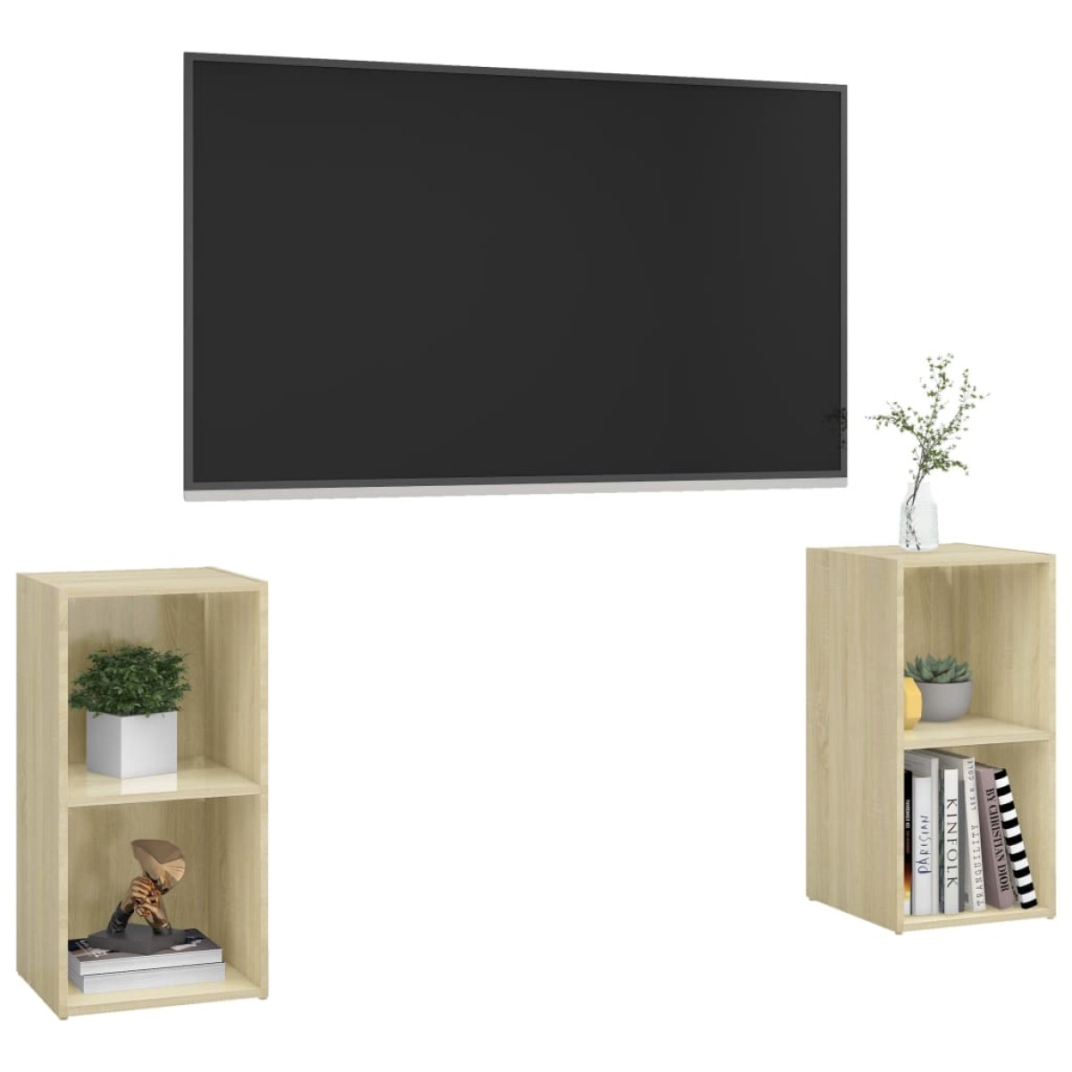 vidaXL Έπιπλα Τηλεόρασης 2 τεμ Sonoma Δρυς 72x35x36,5εκ Μοριοσανίδα
