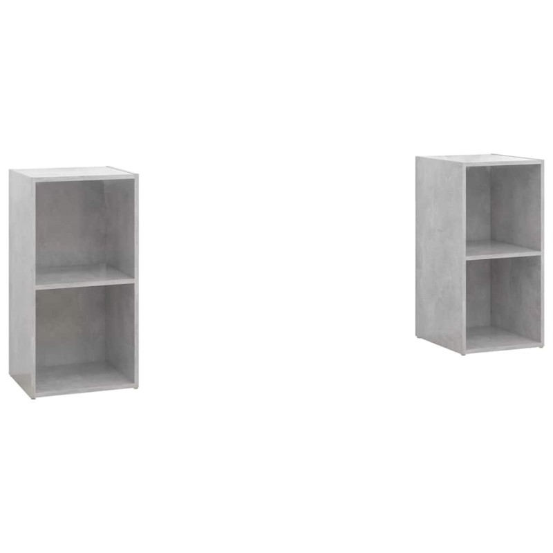 vidaXL Έπιπλα Τηλεόρασης 2 τεμ. Γκρι Σκυρ. 72x35x36,5 εκ. Επεξ. Ξύλο