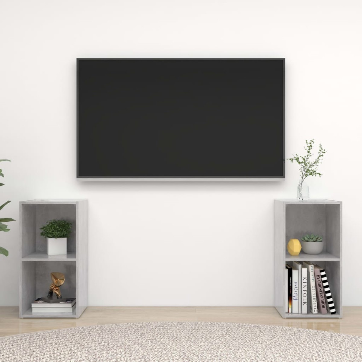 vidaXL Έπιπλα Τηλεόρασης 2 τεμ. Γκρι Σκυρ. 72x35x36,5 εκ. Μοριοσανίδα