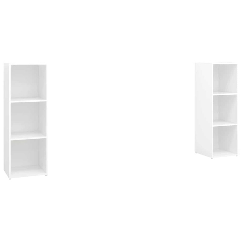 vidaXL Έπιπλα Τηλεόρασης 2 τεμ. Λευκά 107 x 35 x 37 εκ. Μοριοσανίδα
