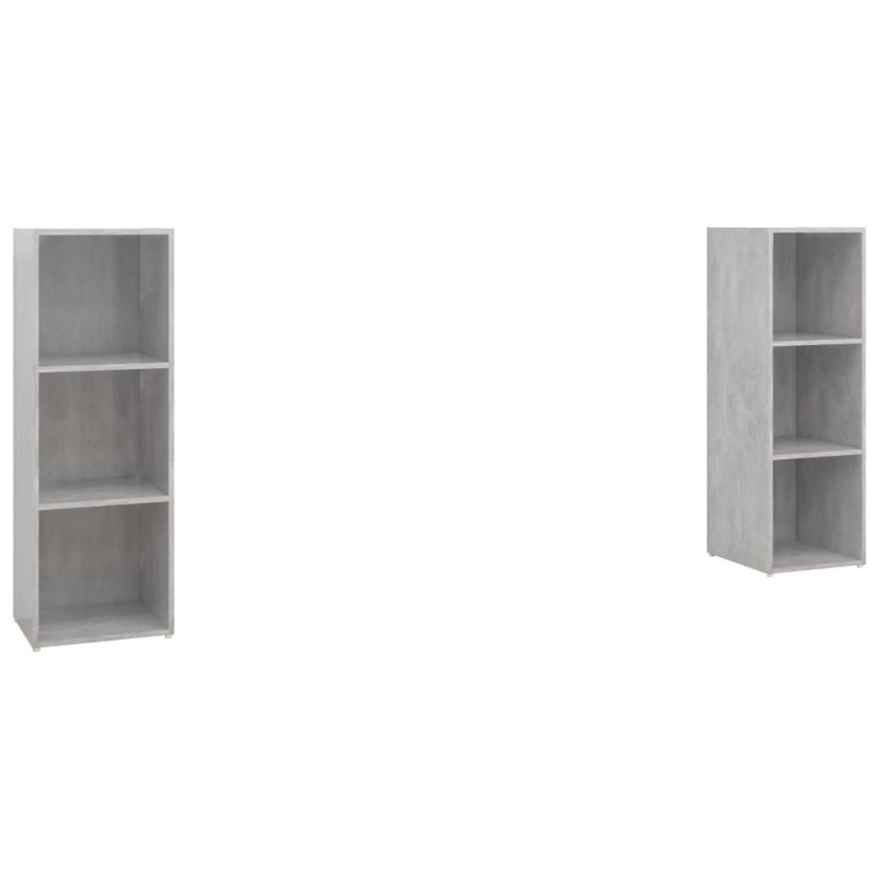 vidaXL Έπιπλα Τηλεόρασης 2 τεμ. Γκρι Σκυρ. 107x35x37 εκ. Μοριοσανίδα