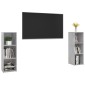 vidaXL Έπιπλα Τηλεόρασης 2 τεμ. Γκρι Σκυρ. 107x35x37 εκ. Μοριοσανίδα