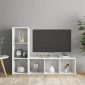 vidaXL Έπιπλα Τηλεόρασης 2 τεμ. Λευκά 107 x 35 x 37 εκ. Μοριοσανίδα