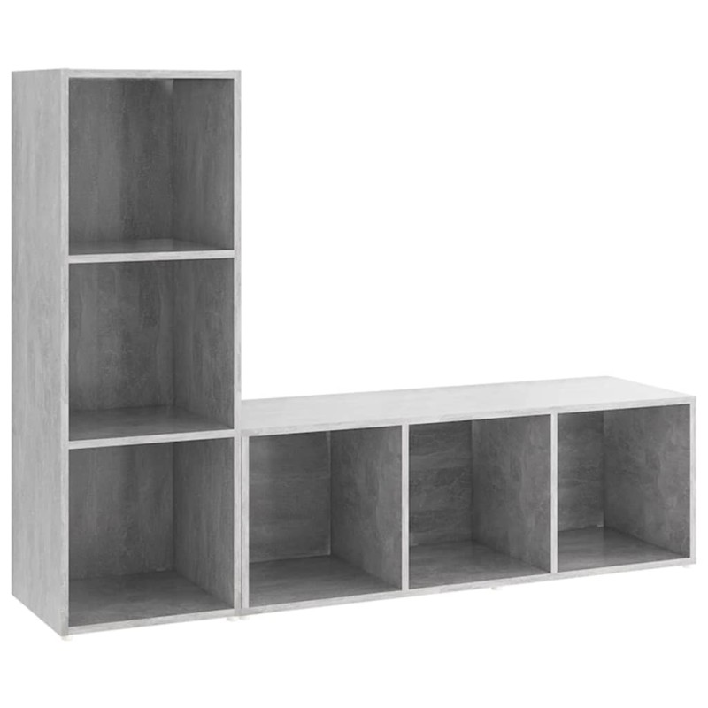 vidaXL Έπιπλα Τηλεόρασης 2 τεμ. Γκρι Σκυρ. 107x35x37 εκ. Μοριοσανίδα
