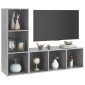 vidaXL Έπιπλα Τηλεόρασης 2 τεμ. Γκρι Σκυρ. 107x35x37 εκ. Μοριοσανίδα