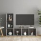 vidaXL Έπιπλα Τηλεόρασης 2 τεμ. Γκρι Σκυρ. 107x35x37 εκ. Μοριοσανίδα
