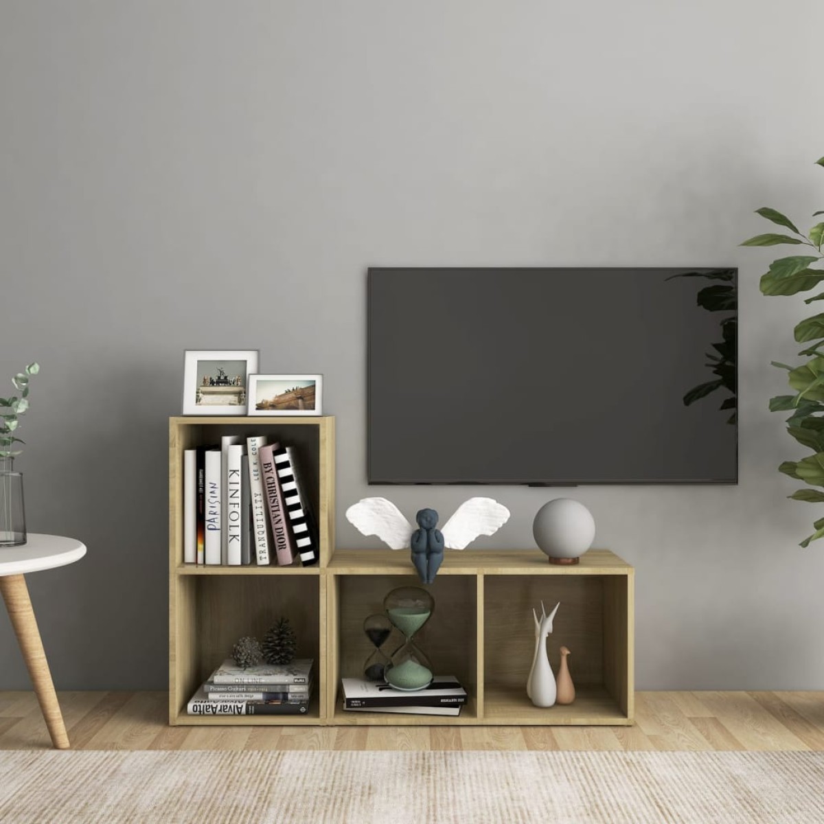 vidaXL Έπιπλα Τηλεόρασης 2 τεμ Sonoma Δρυς 72x35x36,5εκ Μοριοσανίδα