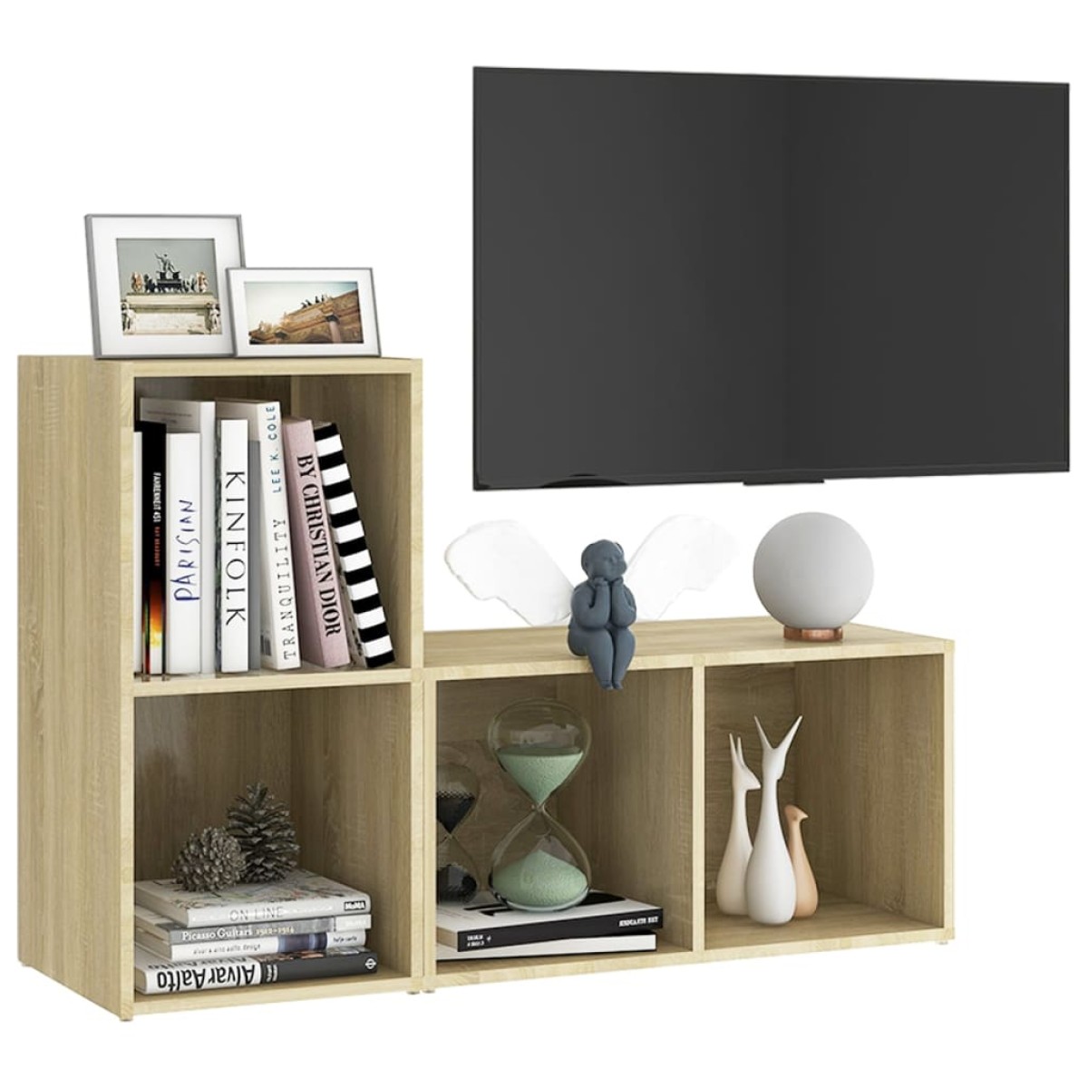 vidaXL Έπιπλα Τηλεόρασης 2 τεμ Sonoma Δρυς 72x35x36,5εκ Μοριοσανίδα