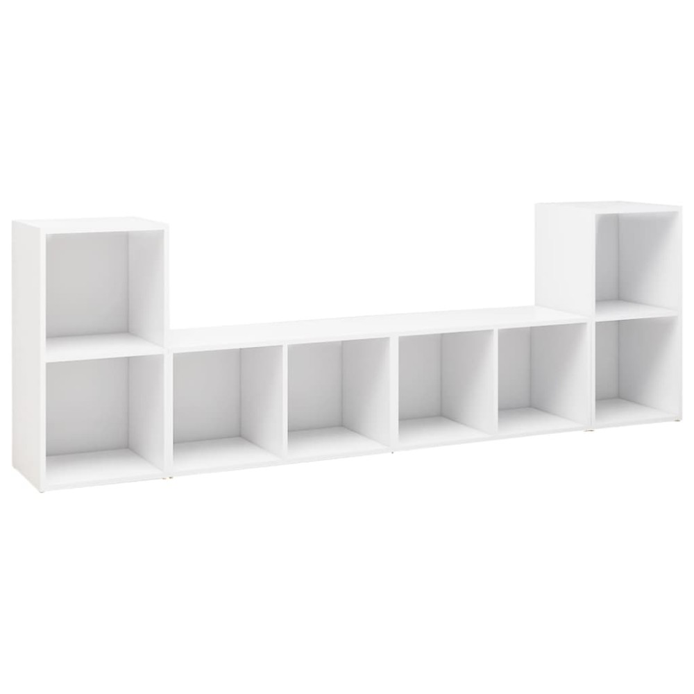 vidaXL Έπιπλα Τηλεόρασης 4 τεμ. Λευκά 72 x 35 x 36,5 εκ. Επεξ. Ξύλο