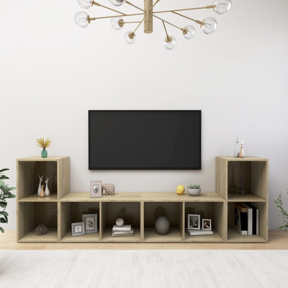 vidaXL Έπιπλα Τηλεόρασης 4 τεμ Sonoma Δρυς 72x35x36,5εκ Μοριοσανίδα