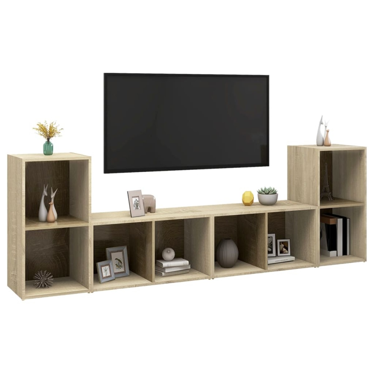 vidaXL Έπιπλα Τηλεόρασης 4 τεμ Sonoma Δρυς 72x35x36,5εκ Μοριοσανίδα