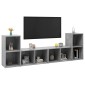 vidaXL Έπιπλα Τηλεόρασης 4 τεμ. Γκρι Σκυρ. 72x35x36,5 εκ. Μοριοσανίδα