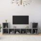 vidaXL Έπιπλα Τηλεόρασης 4 τεμ. Γκρι Σκυρ. 72x35x36,5 εκ. Μοριοσανίδα