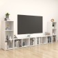 vidaXL Έπιπλα Τηλεόρασης 4 τεμ. Λευκά 107 x 35 x 37 εκ. Μοριοσανίδα