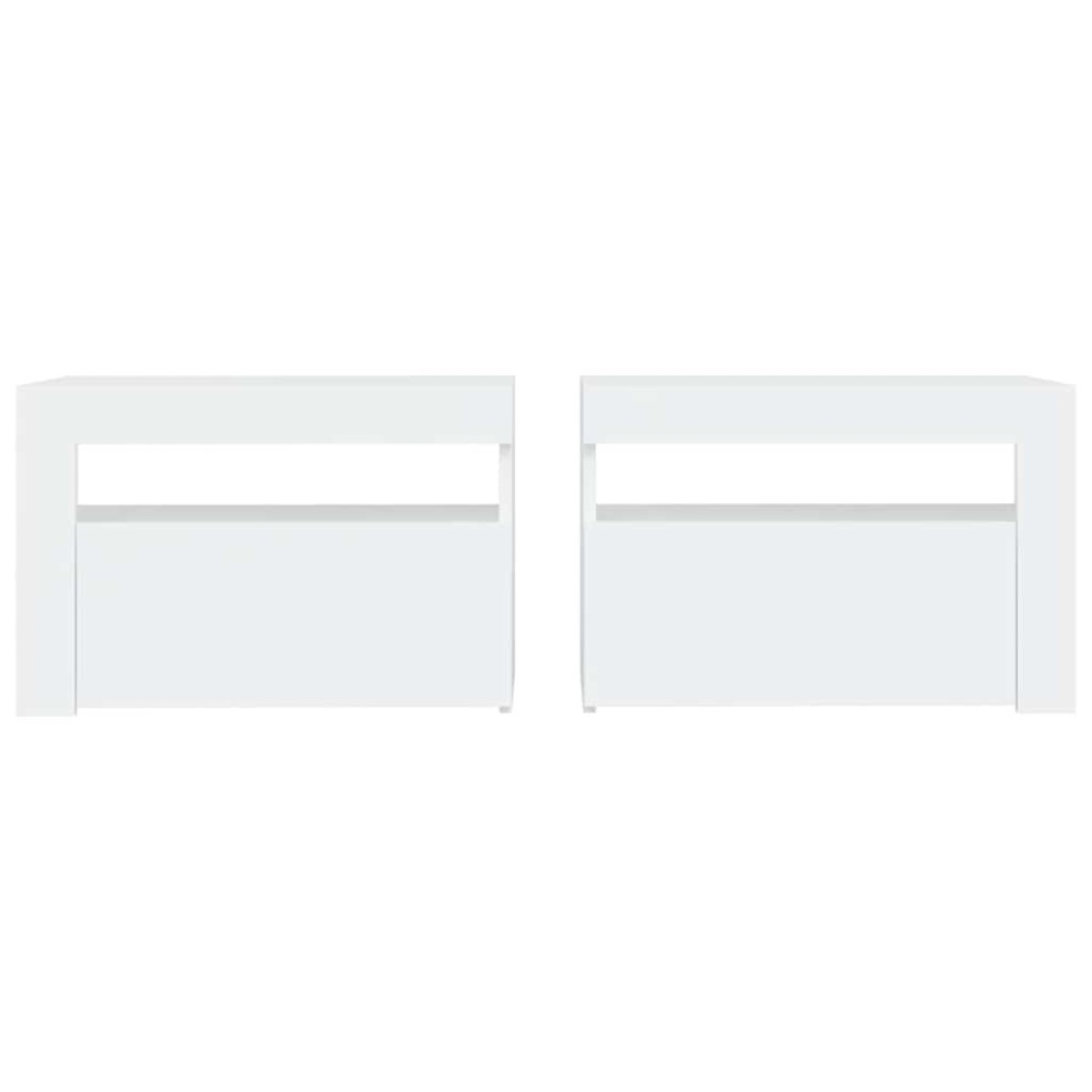 vidaXL Κομοδίνα με LED 2 τεμ. Λευκό 60 x 35 x 40 εκ.