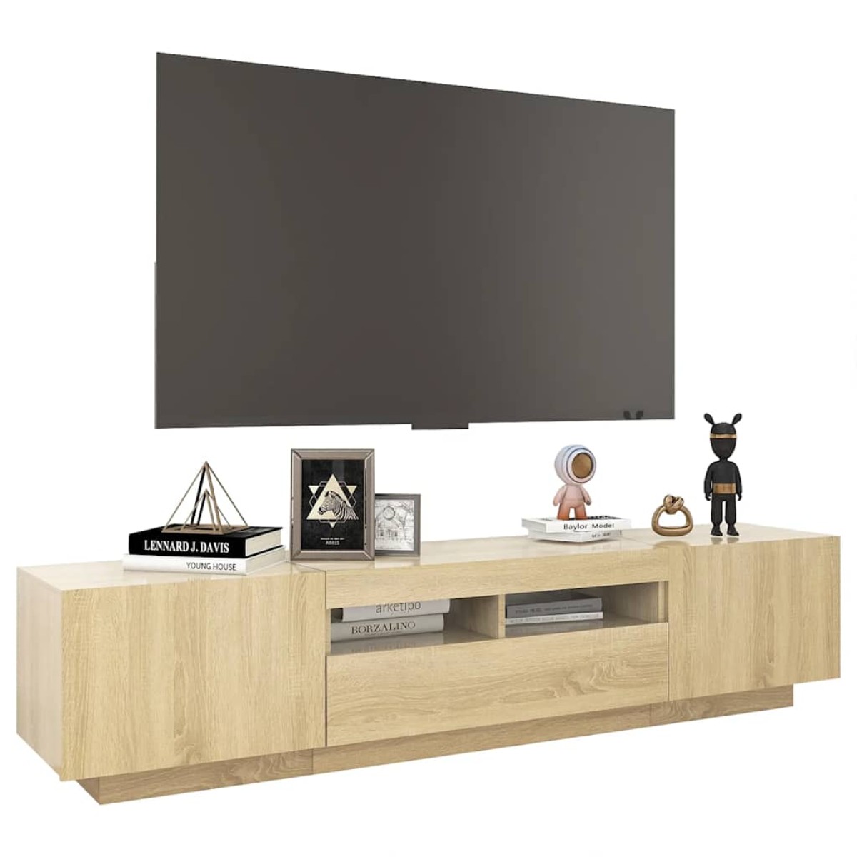 vidaXL Έπιπλο Τηλεόρασης με LED Sonoma Δρυς 180 x 35 x 40 εκ.