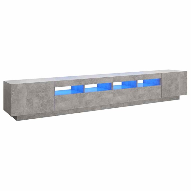 vidaXL Έπιπλο Τηλεόρασης με LED Γκρι Σκυροδέματος 260 x 35 x 40 εκ.