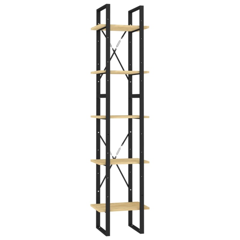 vidaXL Βιβλιοθήκη με 5 Ράφια 40 x 30 x 175 εκ. από Ξύλο Πεύκου