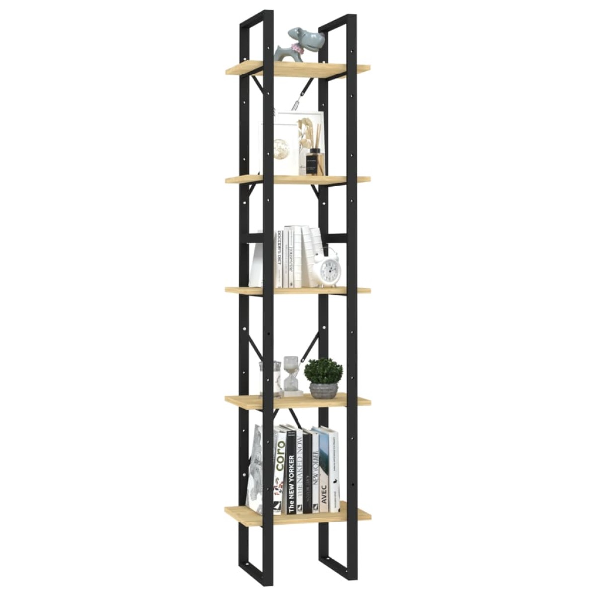 vidaXL Βιβλιοθήκη με 5 Ράφια 40 x 30 x 175 εκ. από Ξύλο Πεύκου