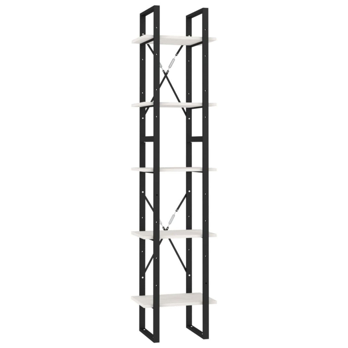 vidaXL Βιβλιοθήκη με 5 Ράφια Λευκή 40 x 30 x 175 εκ. από Ξύλο Πεύκου